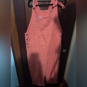 Lucy & Yak Coral Overalls Easton